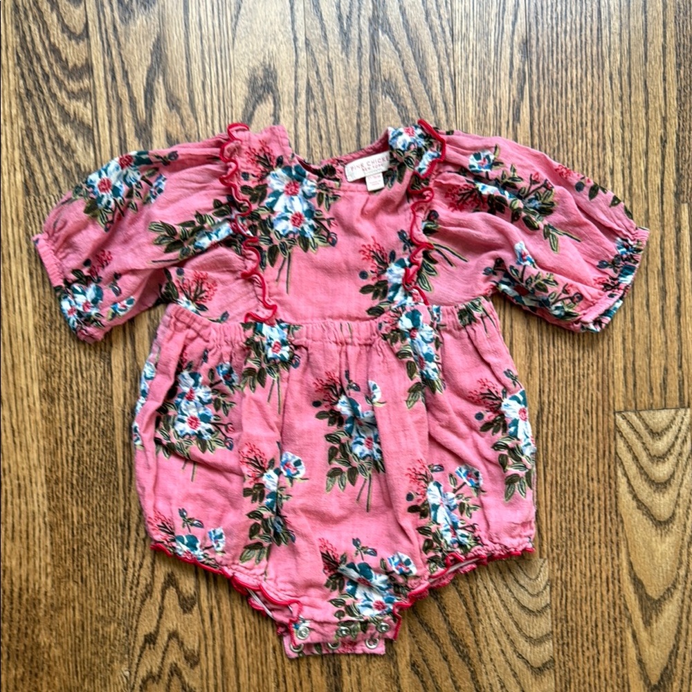 Pink Chicken 12-18 months Pink floral Romper